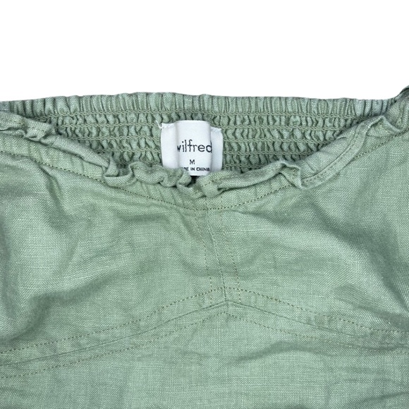 Aritzia Wilfred Wander Linen Blouse | Green | Size M - Picture 3 of 11